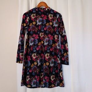 NWT. Peach love. Navy winter floral dress A line